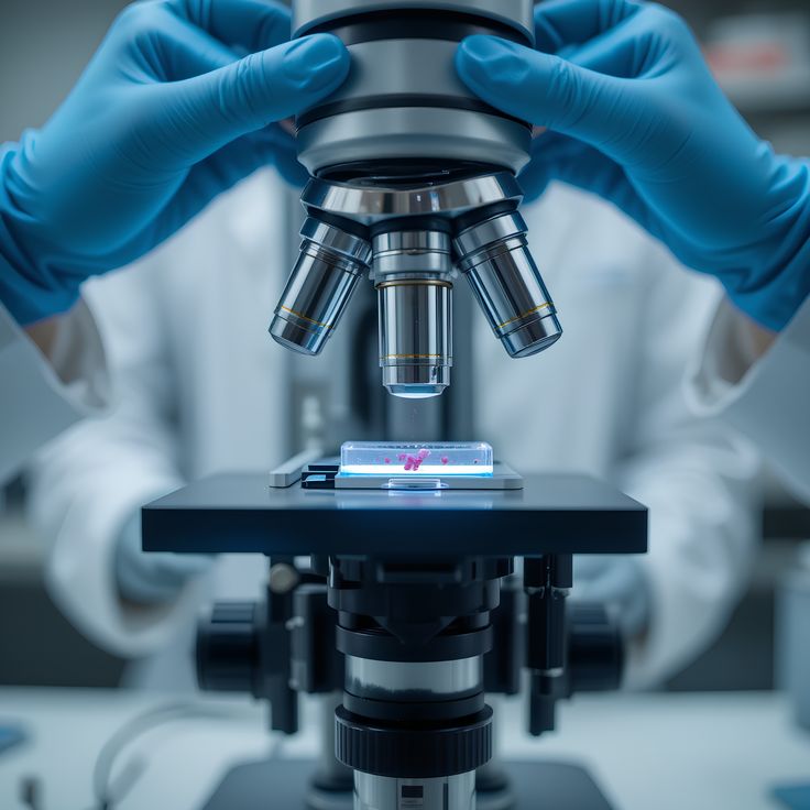 Microscope with Black scientist